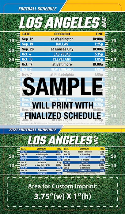 ReaMark Products: Los Angeles LAC-LAR Full Magnet Football Schedule
